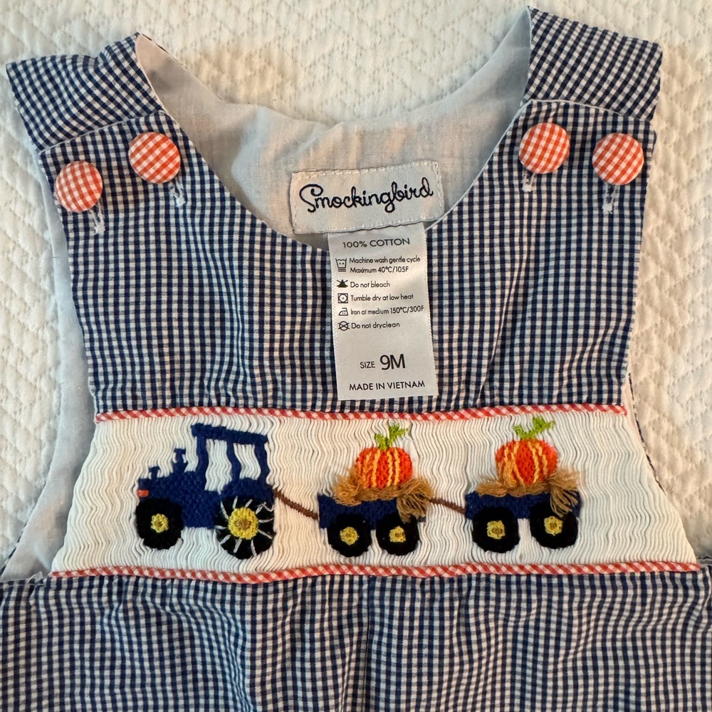 Smockingbird fall romper